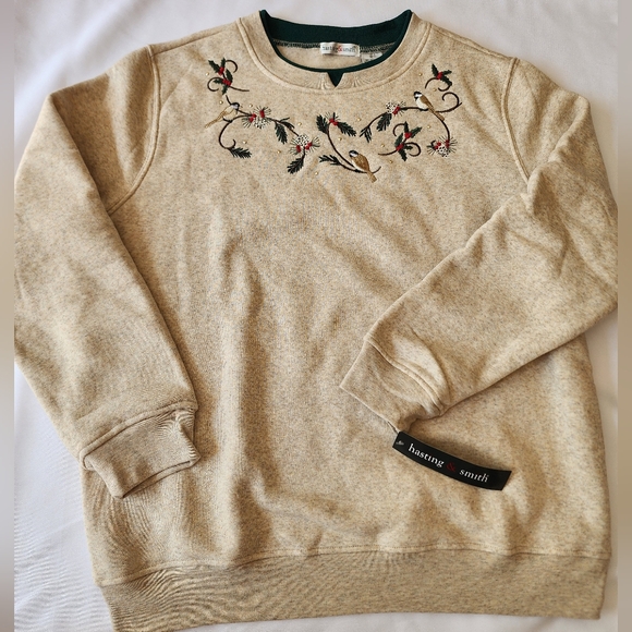 Hasting & Smith Sweaters - Beige Embroidered Sweater